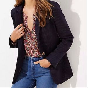 Navy, pinstripe LOFT blazer. Never worn.